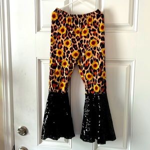 Sequin bell bottom pants